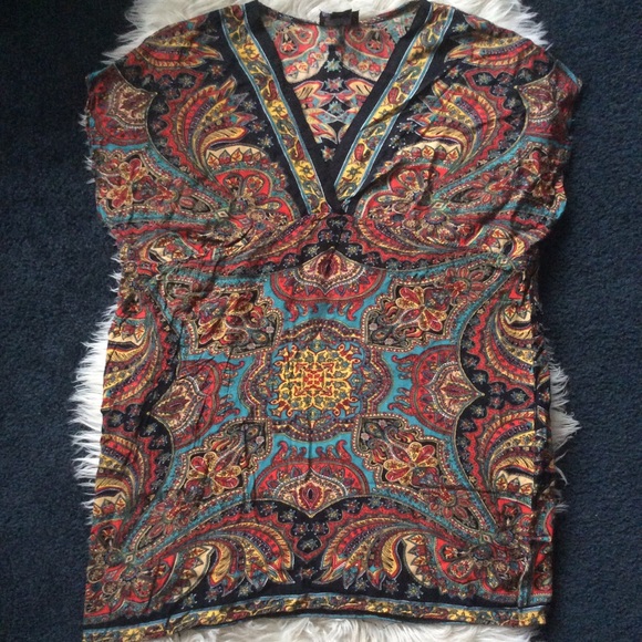 Angie Tops - BOGO⚡️Angie paisley v neck tunic rayon top M boho